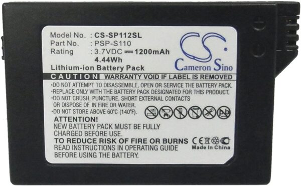Батерия Cameron Sino, За плейстейшън Sony PSP-S110 PSP-2000, PSP-3000 CS-SP112SL, LiIon 3.7V, 1200mAh  1