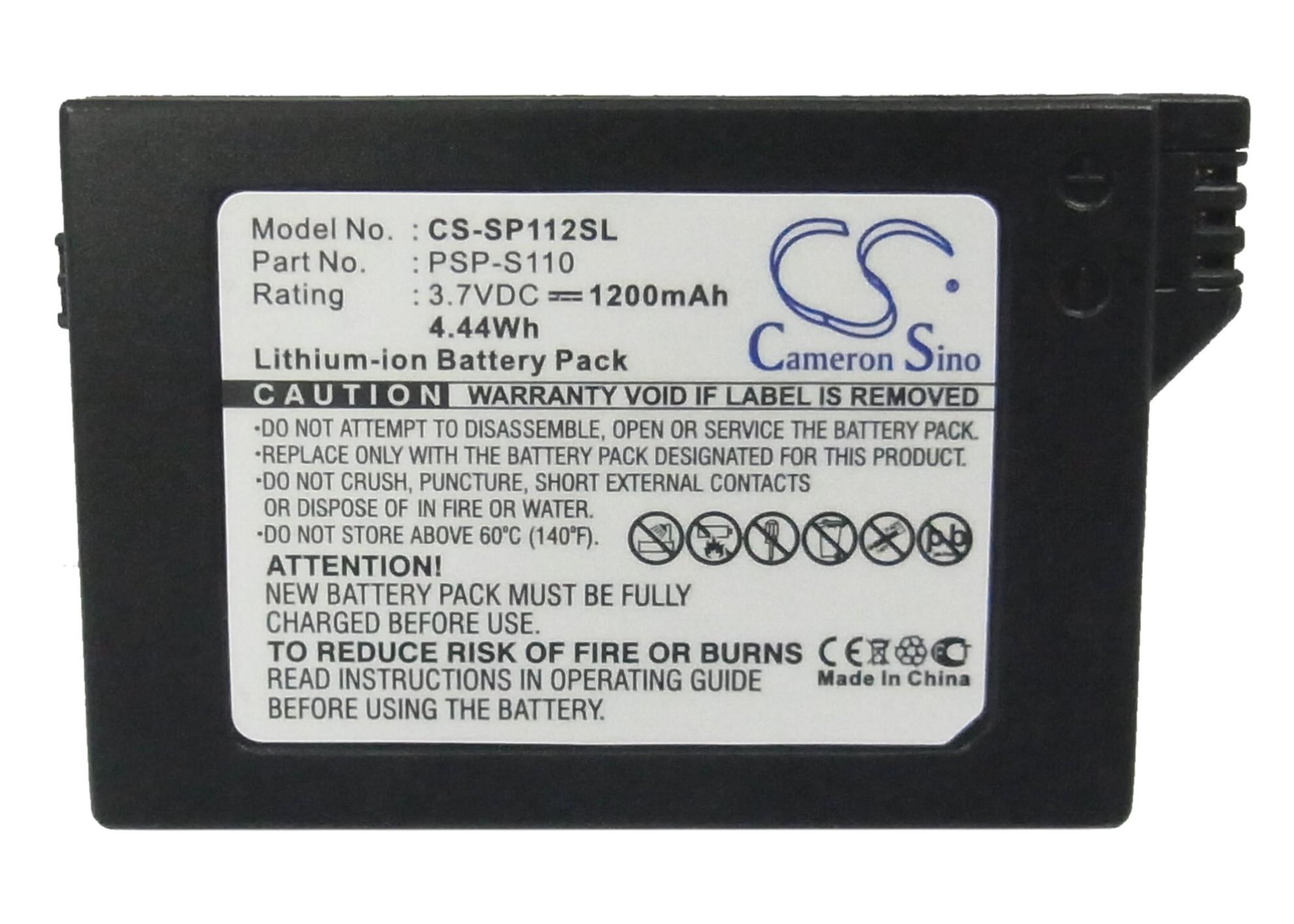 Батерия Cameron Sino, За плейстейшън Sony PSP-S110 PSP-2000, PSP-3000 CS-SP112SL, LiIon 3.7V, 1200mAh 3