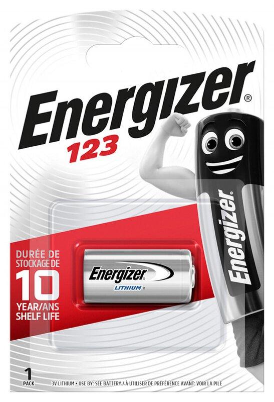 Батерия ENERGIZER CR123 Photo, Lithium, 3V, 1pk блистер 1