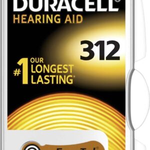 Батерия цинково въздушна DURACELL ZA312 6 бр. бутонни за слухов апарат в блистер 1