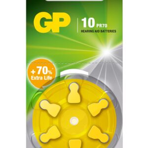 Батерия цинково въздушна GP ZA10 6 бр. бутонни за слухов апарат в блистер 1