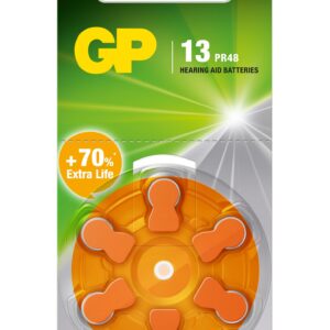 Батерия цинково въздушна GP ZA13 6 бр. бутонни за слухов апарат в блистер 1