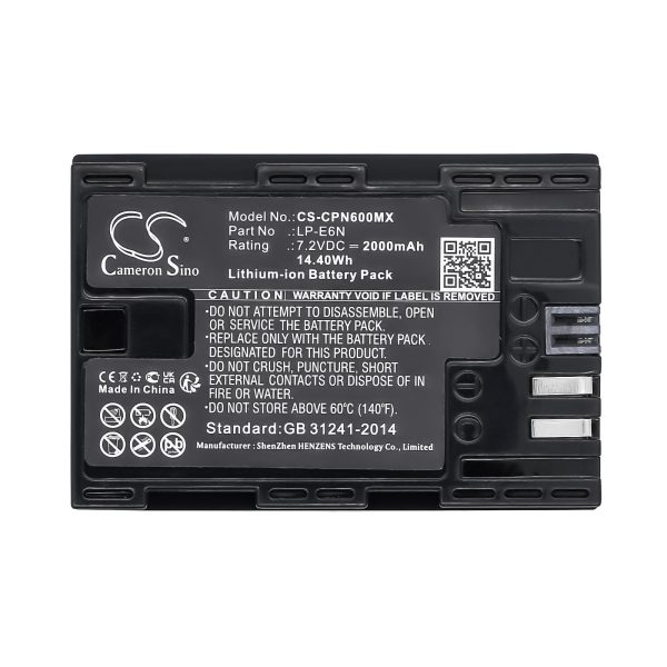 Батерия за фотоапарат CANON EOS 5D, EOS 60D LiIon 7.2V 2000mAh  Cameron Sino 1
