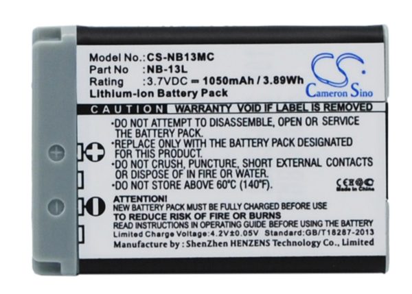 Батерия за фотоапарат / камера CANON NB13MC  NB13L  3,7V 1050 mAh  LiIon Cameron Sino 1