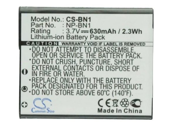 Батерия за фотоапарат SONY  NP BN1  LiIon 3.7V 630mAh Cameron Sino 3