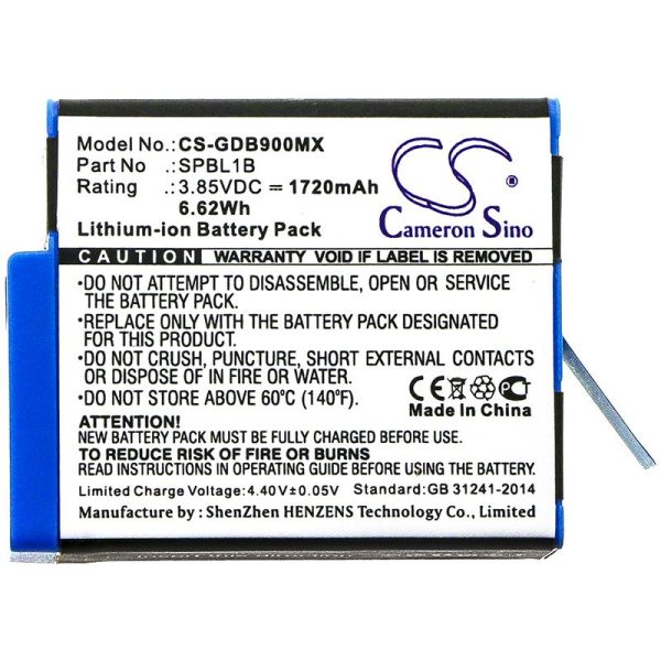 Батерия за камера GO PRO Hero 9; HERO 10; Hero 11; Hero 12  AHDBT-901  3,85V 1720mAh   LIIon Cameron Sino 3