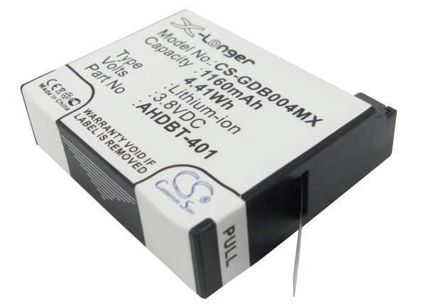 Батерия за камера GOPRO Hero 4; HERO 4 Plus  AHDBT-401  3,8V 1160mAh   LIIon Cameron Sino 1