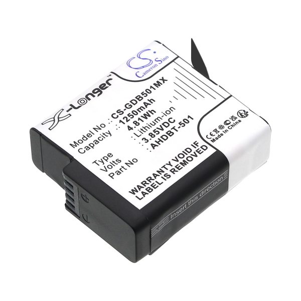 Батерия за камера GOPRO Hero 5; Hero 6; Hero 7; Hero 8   AHDBT-501  3,85V 1250mAh   LIIon Cameron Sino 3