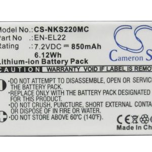 Батерия  за камера NIKON J4/S2 EN-EL22  CS-NKS220MC 3,8V 3000mAh  CAMERON SINO 1