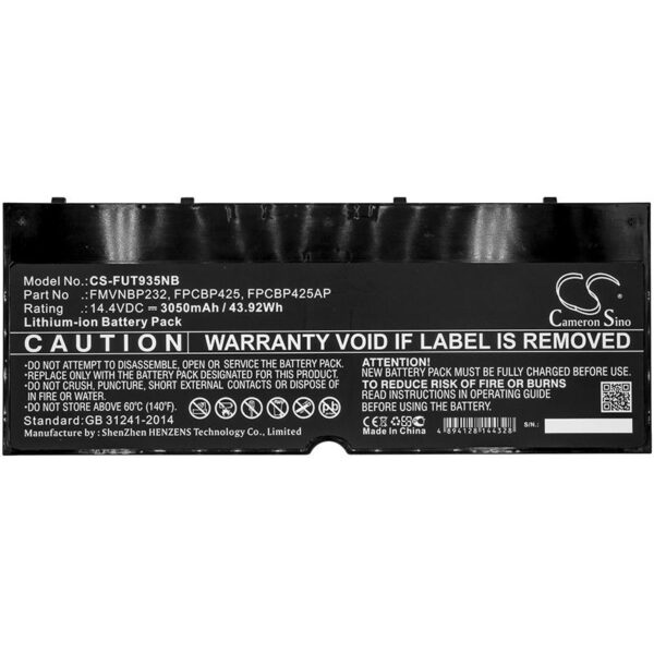 Батерия за лаптоп FUJITSU CS-FUT935NB LifeBook T935 U745 FMVNBP232 LiIon 14,4V 3050mAh CAMERON SINO 1