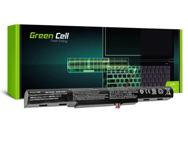 Батерия за лаптоп GREEN CELL, Acer Aspire E 15 E15 E5-575 E5-575G E 17 E17 E5-774 E5-774G AS16A5K, 14.8V, 2200mAh 1
