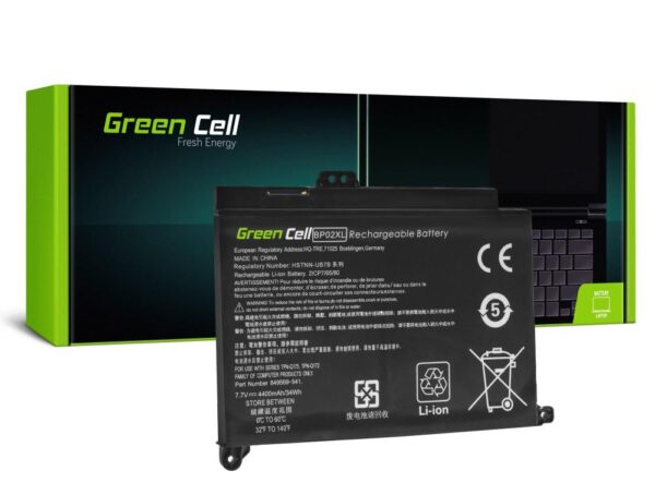 Батерия за лаптоп  GREEN CELL BP02XL, HP Pavilion 15-AU, 15-AU051NW, 15-AU071NW, 15-AU102NW, 15-AU107NW, 15-AW, 15-AW010NW, 7.7V, 4400mAh 1