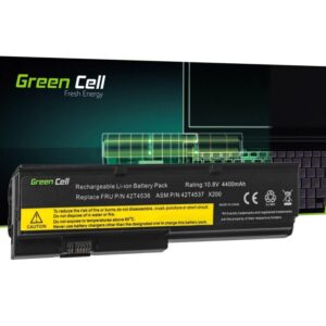 Батерия за лаптоп GREEN CELL, IBM Lenovo ThinkPad X200 X201 X201i 42T4535, 10.8V, 4400mAh 1