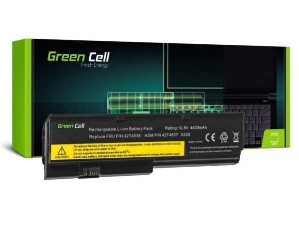 Батерия за лаптоп GREEN CELL, IBM Lenovo ThinkPad X200 X201 X201i 42T4535, 10.8V, 4400mAh 1