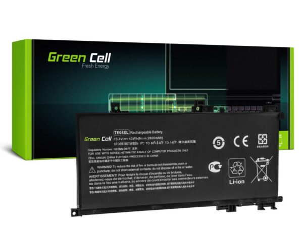 Батерия за лаптоп HP Omen 15-AX 15-AX052NW 15-AX204NW 15-AX205NW 15-AX212NW 15-AX213NW Pavilion 15-BC050NW TE04XL 15,4V 2800mAh GREEN CELL 1
