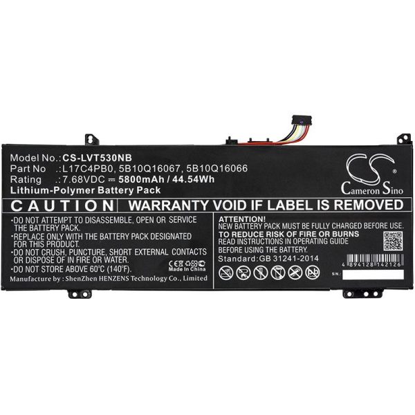 Батерия за лаптоп LENOVO IdeaPad 530S, Yoga 530-14A  L17C4PB0 7,68V 5800mAh LiPo CAMERON SINO 3