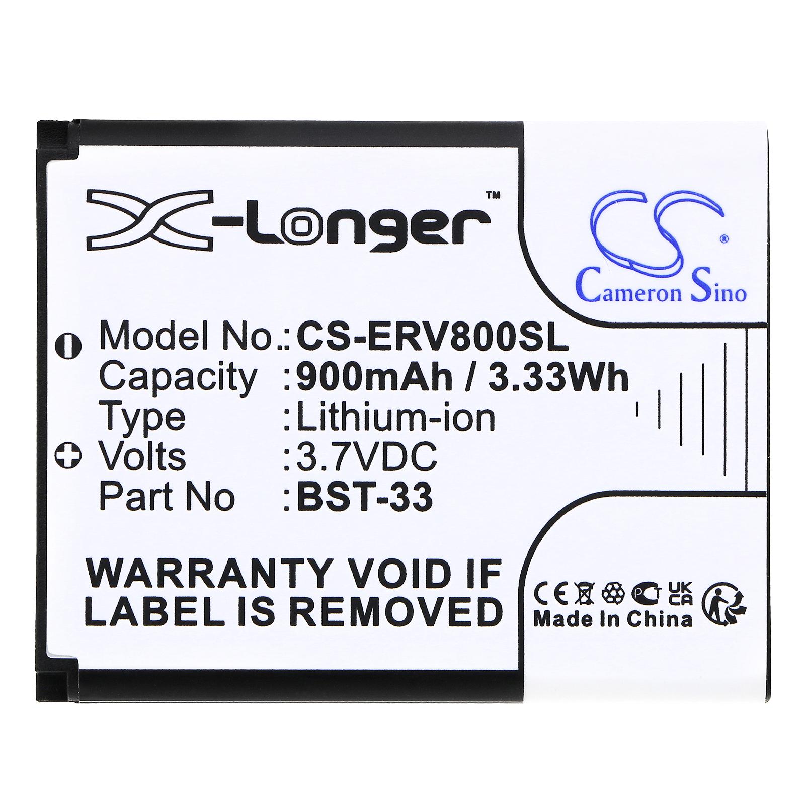 Батерия за мобилен телефон Sony Z800, G700, K800i, Z750 BST-33 LiIon 3,7V 900 mA Cameron Sino 3