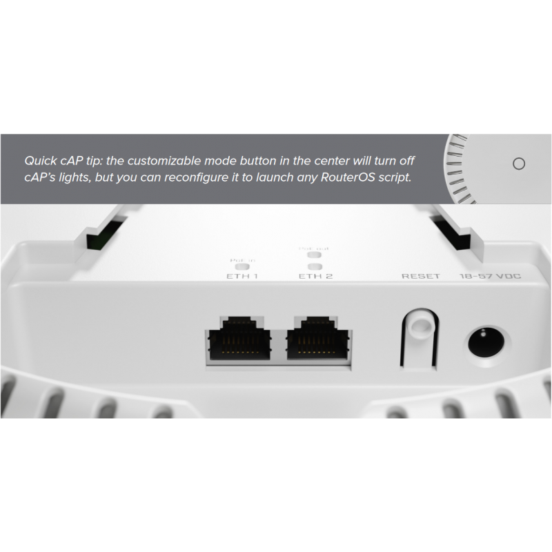 Безжичен Access Point MikroTik cAP AX cAPGi-5HaxD2HaxD, 2.4/5 GHz, PoE in, PoE оut 3