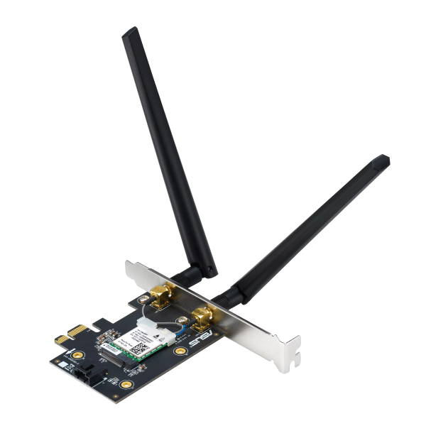Безжичен адаптер ASUS PCE-BE6500 WiFi 7 PCI-e две външни антени и Bluetooth 5.4 4
