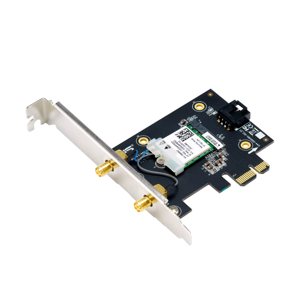 Безжичен адаптер ASUS PCE-BE6500 WiFi 7 PCI-e две външни антени и Bluetooth 5.4 5