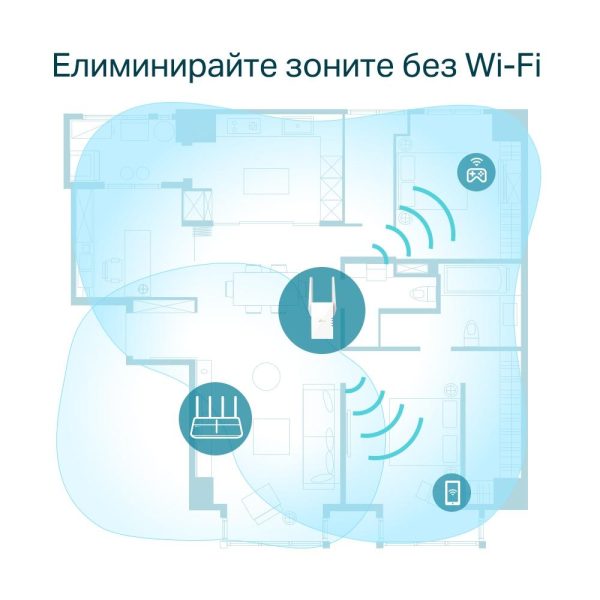 Безжичен разширител TP-LINK RE605X AX1800 - WiFi 6 4