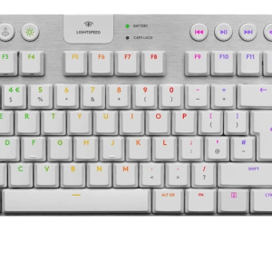 Безжична геймърска механична клавиатура Logitech, G915 TKL White Lightsync RGB, Tactile суичове 1
