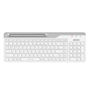 Безжична клавиатура A4tech Fstyler FBK25, Bluetooth, 2.4G, Стойка за телефон, Кирилизирана, Бял 1