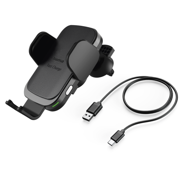 Безжично зарядно и стойка за кола HAMA FC10 Motion, 10W, Qi, Черен 1
