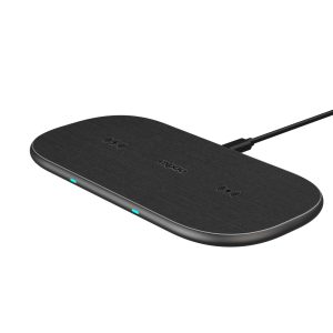 Безжично зарядно RAPOO XC260, Qi, Двойно, 7.5W/10W, Черен 1
