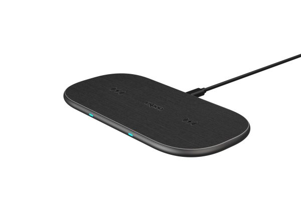 Безжично зарядно RAPOO XC260, Qi, Двойно, 7.5W/10W, Черен 1