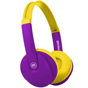Блутут детски слушалки Maxell KIDZ HP-BT350, Малък размер, Виолетов/Жълт 1