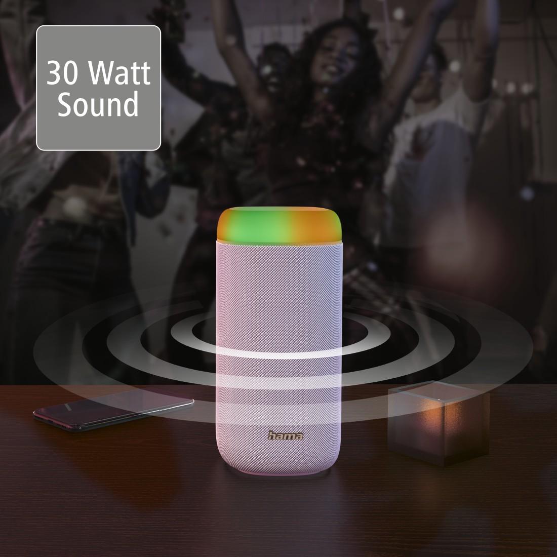 Блутут мобилна колонка HAMA Shine 2.0, 30W, LED, Защита от вода, Бял, 188229 11