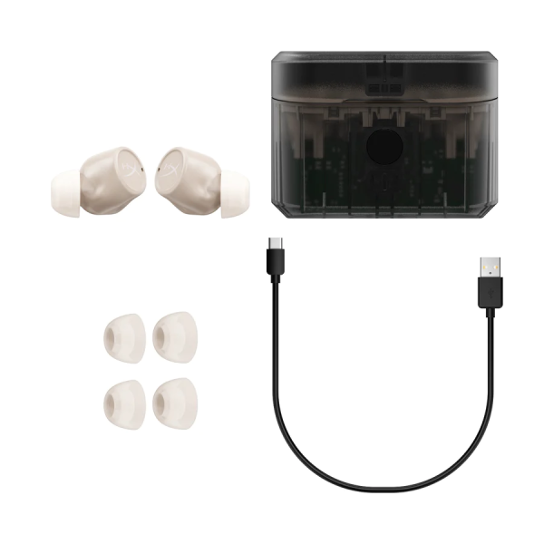 Блутут слушалки тапи с микрофон HyperX Cirro Buds Pro - Tan 6