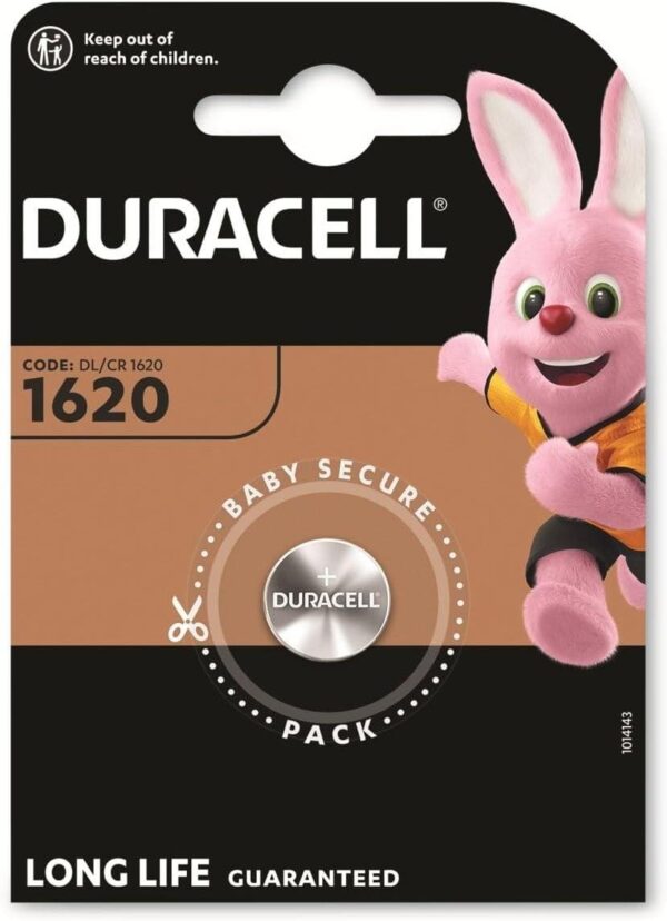 Бутонна батерия DURACELL CR-1620, 3V, Литиева 1