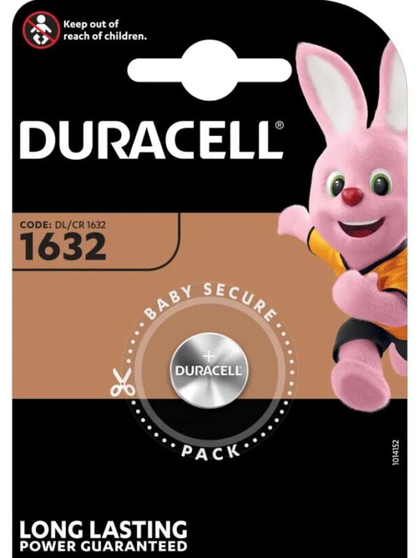 Бутонна батерия DURACELL CR-1632, 3V, Литиева 1