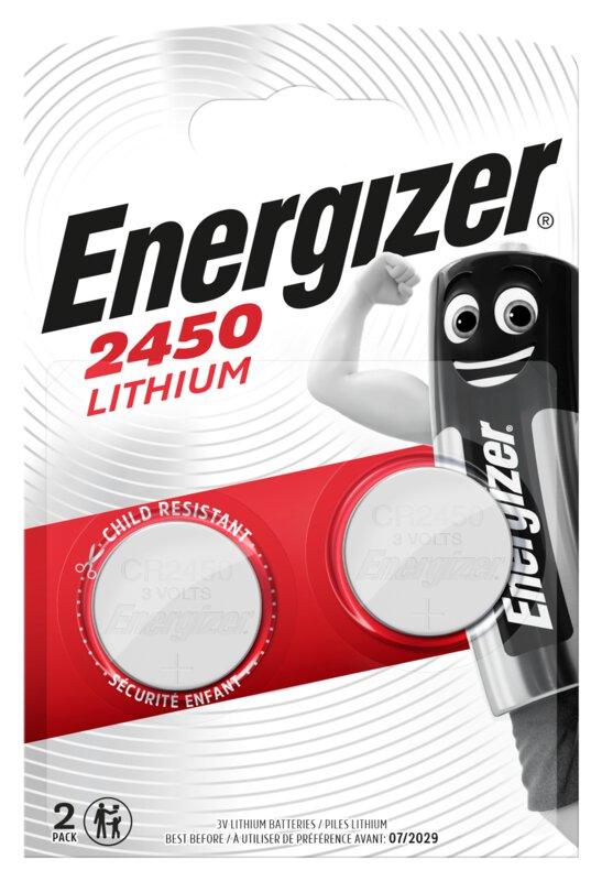 Бутонна батерия литиева CR2450 3V 2 бр. в блистер / цена за 2 бр./ ENERGIZER 1