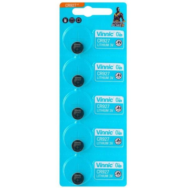 Бутонна батерия литиева CR927 3V /AG7/ 395 5PK BLISTER /цена за 1 батерия/ VINNIC 1