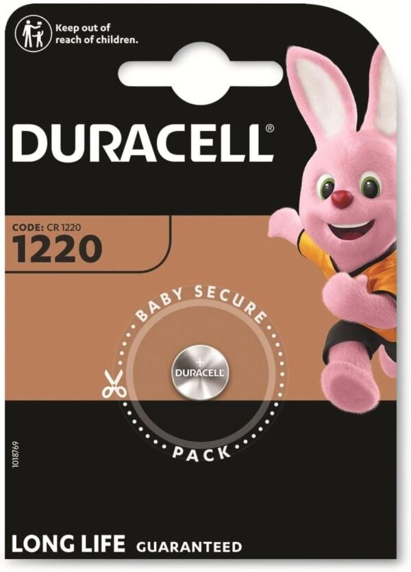 Бутонна батерия литиева DURACELL CR1220 3V 1PK блистер 1