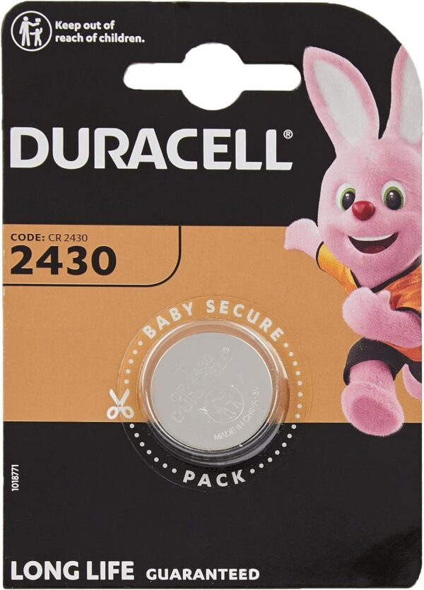 Бутонна батерия литиева DURACELL CR2430, 3V, 1 бр. в блистер, цена за 1 бр. 1