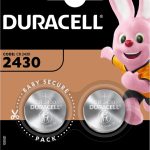 Бутонна батерия литиева DURACELL CR2430, 3V,  2 бр. в блистер, цена за 2 бр. батерии 1