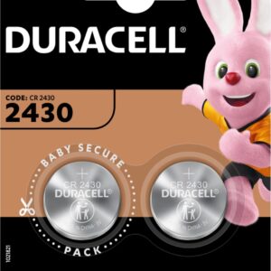 Бутонна батерия литиева DURACELL CR2430, 3V,  2 бр. в блистер, цена за 2 бр. батерии 1
