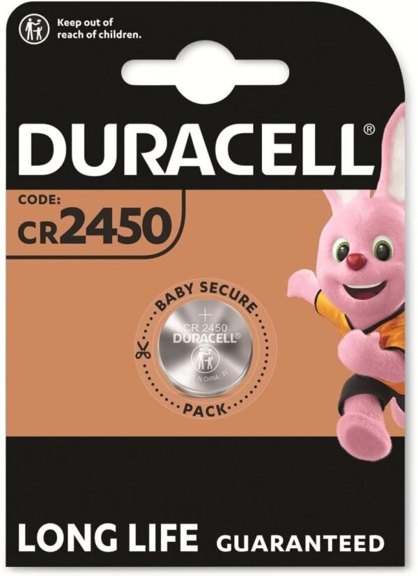 Бутонна батерия литиева DURACELL CR2450, 3V, 1 бр. в блистер, цена за 1 бр. 1
