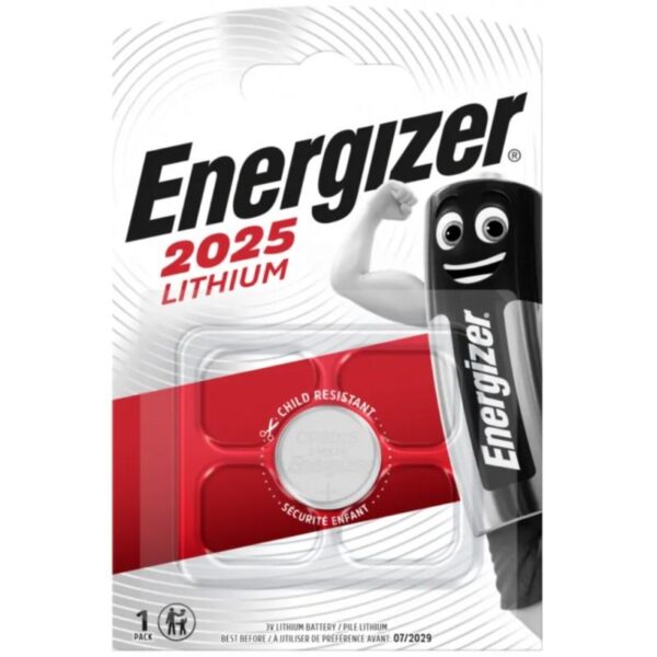 Бутонна батерия литиева ENERGIZER CR2025, 3V, 1 бр. в блистер 1