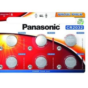 Бутонна батерия литиева PANASONIC CR2032, 3V, 6 бр. в блистер /цена за 6 бр./ 1