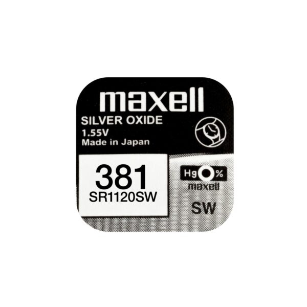 Бутонна батерия сребърна MAXELL SR1120 SW /381/391/ AG8 1.55V 1