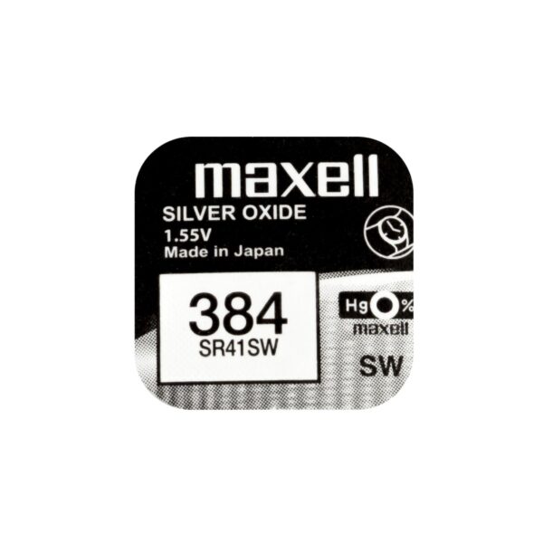 Бутонна батерия сребърна MAXELL SR41 SW /384/ AG3 1.55V 1