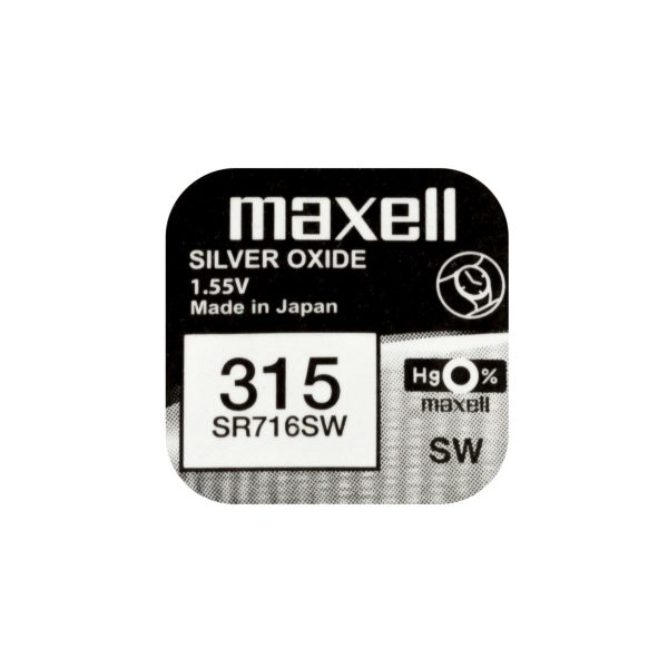Бутонна батерия сребърна MAXELL SR716 SW 1.55V /315/ 1