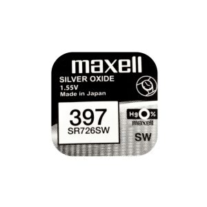 Бутонна батерия сребърна MAXELL SR726 SW /AG2/ 397/, 1.55V 1