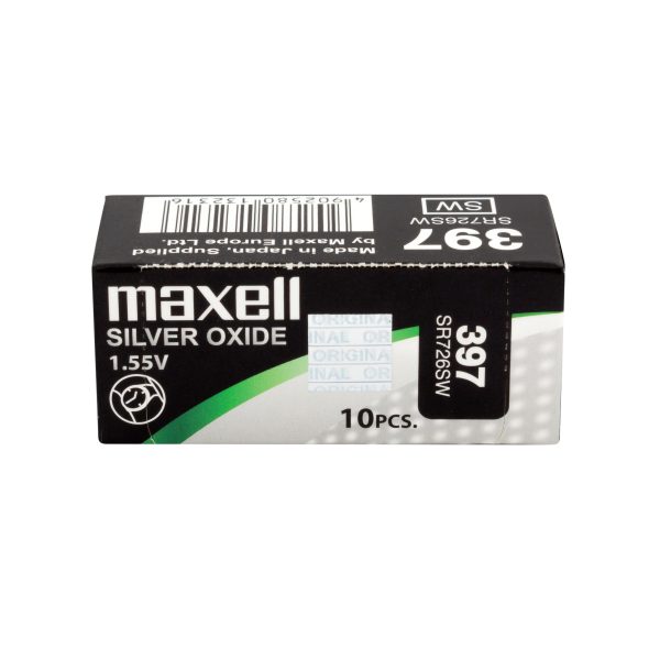 Бутонна батерия сребърна MAXELL SR726 SW /AG2/ 397/, 1.55V 2