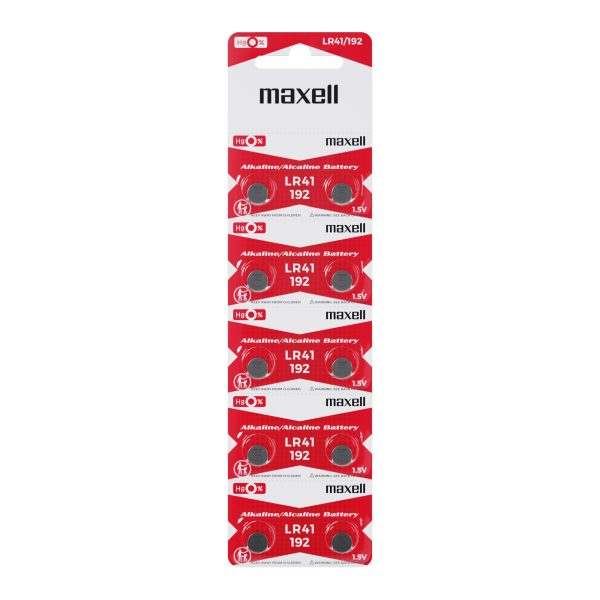 Бутонна микроалкална батерия LR41 /AG3/  10 бр./pack  цена за 1 бр.  MAXELL 3
